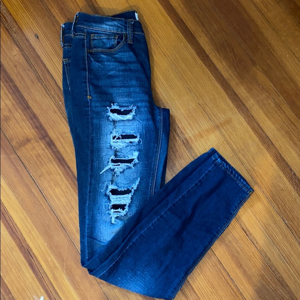 Ripped blue jeans